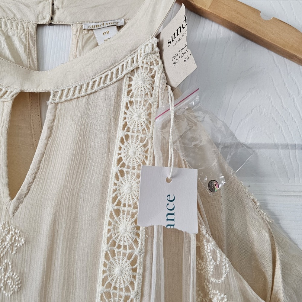 Sundance Catalog NWT Adara Cream Ivory Halter Dress Long Lace Embroidered Sz 8P - Picture 5 of 8
